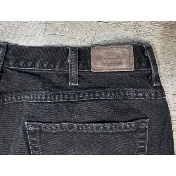 Vintage LL Bean Jeans Mens 40x31 Black Denim Relaxed Tapered Distressed HighRise - Picture 5 of 11